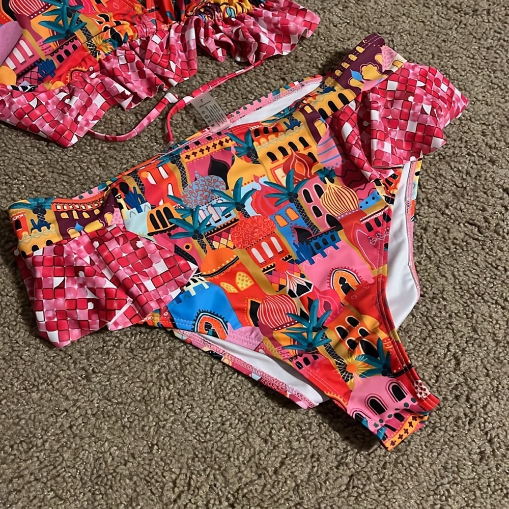 Amazon Sporlike High-Waisted Pink Bikini in Castle, NWOT - Picture 7 of 8